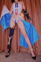 The erotic cosplayer with a very long leg is fgo ishtar and it is wwwww