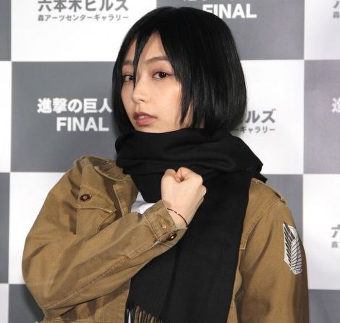 【Image】Misato Ugaki shows off cosplay of the attacking giant Mikasa 4th image