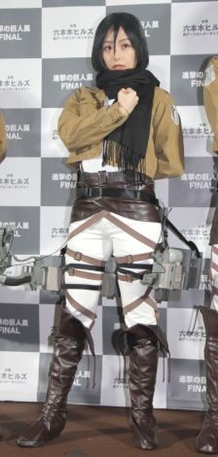 【Image】Misato Ugaki shows off cosplay of the attacking giant Mikasa 5th image